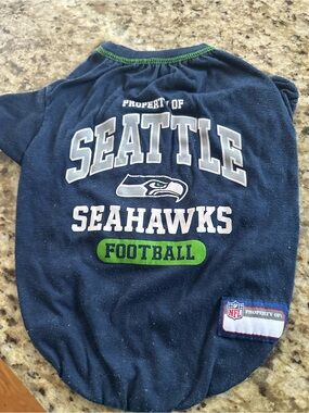 NFL Seattle Seahawks Dog Pet T-Shirt Jersey Blue Green Small